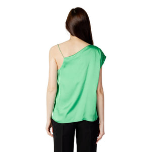 Hanny Deep Green Polyester Tank Tops