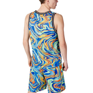 Triplosette 777 Blue Polyester Tank Tops