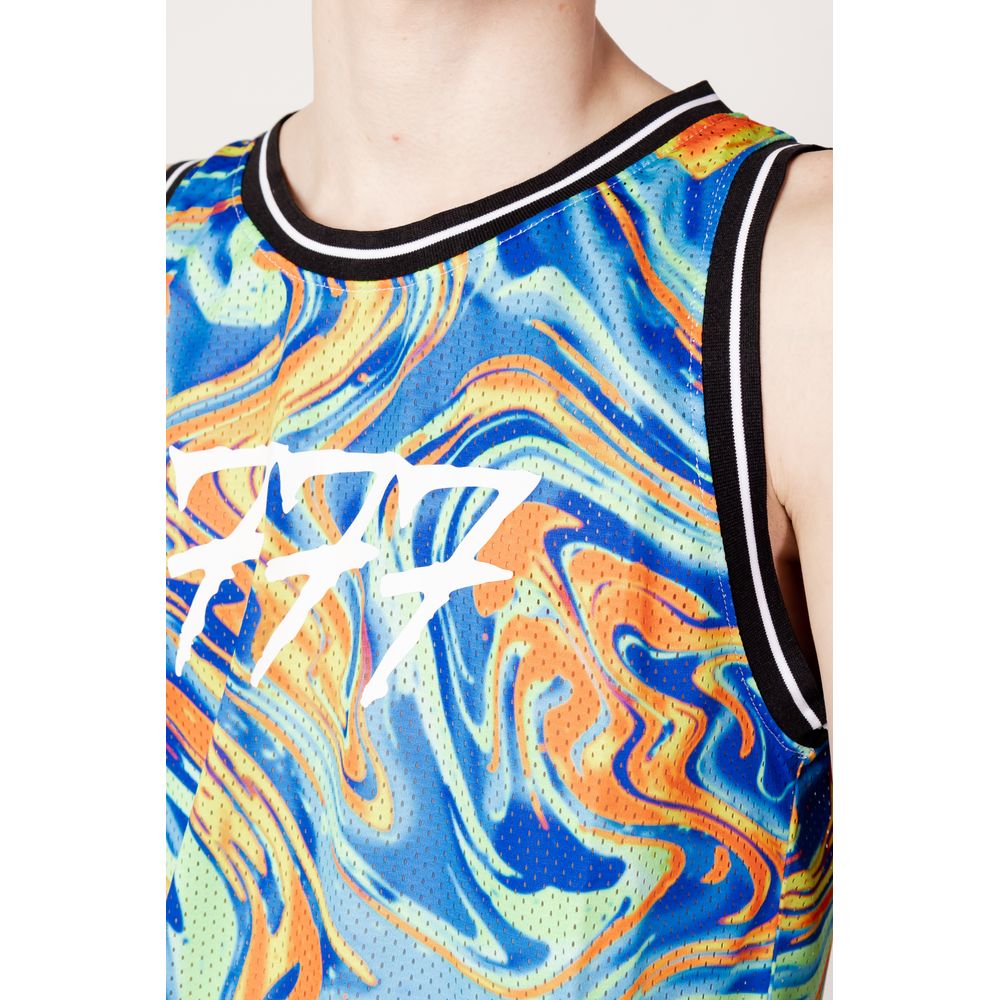 Triplosette 777 Blue Polyester Tank Tops