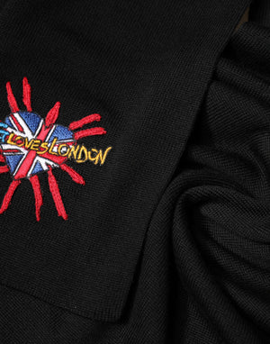 Dolce & Gabbana Blue Wool DG Loves London Neck Wrap Scarf