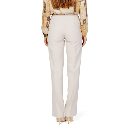 Hanny Deep Cream Elastane Casual Pants