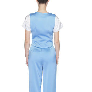 Silence Blue Polyester Waistcoat