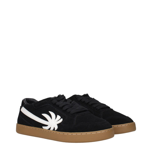 Palm Angels Black Leather Low Top Sneakers