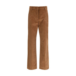 Max Mara Brown Cotton Casual Pants