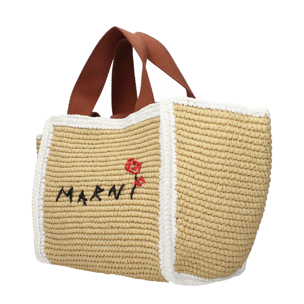 Marni Beige Raffia Handbag