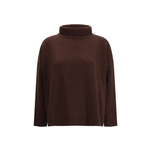 Max Mara Brown Fleece Wool Turtleneck