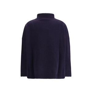 Max Mara Blue Fleece Wool Turtleneck