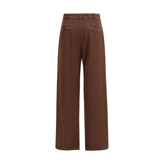 Max Mara Brown Cotton Casual Pants
