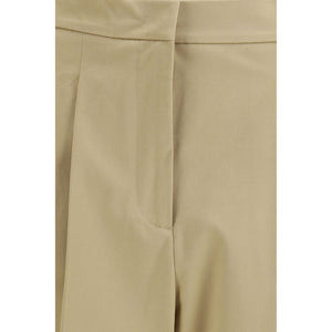 Max Mara Beige Cotton Cropped Pants