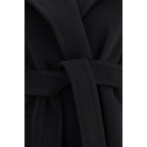 Max Mara Black Fleece Wool Coat