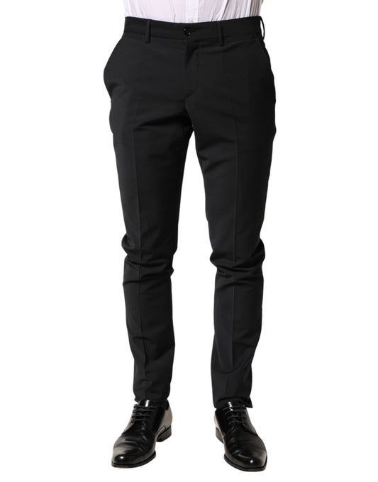 Dolce & Gabbana Black Wool Formal Dress Men Trouser Pants