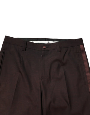Dolce & Gabbana Brown Polyester Men Dress Trousers Pants