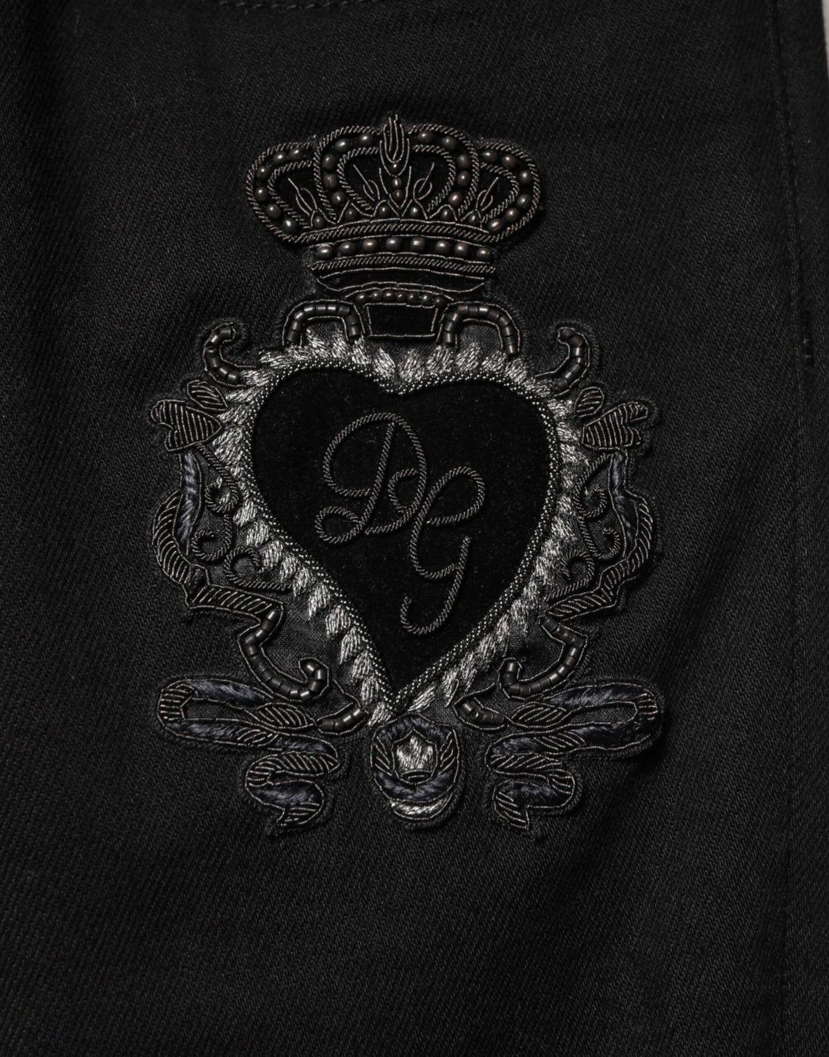 Dolce & Gabbana Black Sacred Heart Men Cotton Denim Jeans