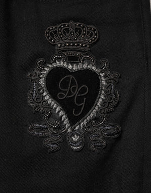 Dolce & Gabbana Black Sacred Heart Men Cotton Denim Jeans