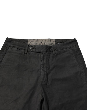 Maison Clochard Dark Gray Cotton Mid Waist Skinny Men Denim Jeans