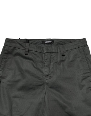 Dondup Dark Gray Cotton Mid Waist Skinny Men Chino Trouser Pants