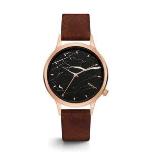 Komono Red Leather Dress Watch