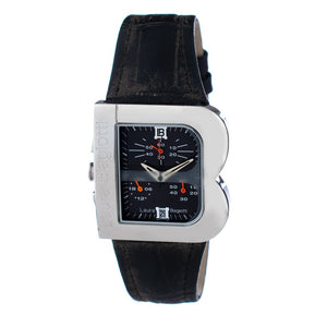 Laura Biagiotti Black Leather Dress Watch