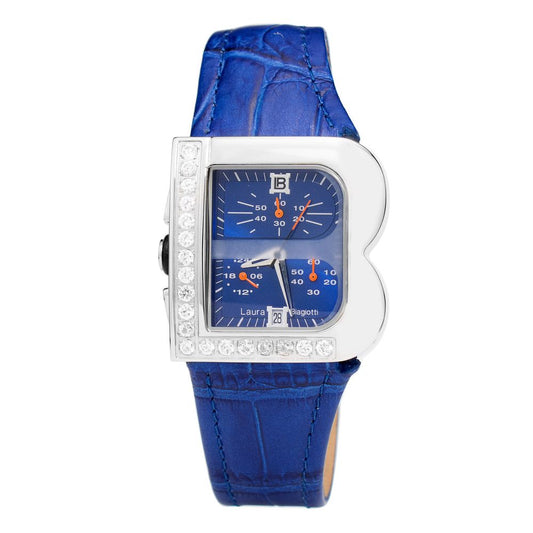 Laura Biagiotti Blue Leather Bracelet Watch