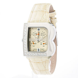Laura Biagiotti Beige Leather Dress Watch