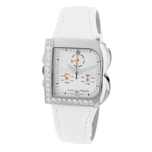 Laura Biagiotti White Leather Dress Watch
