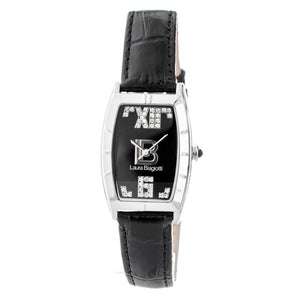 Laura Biagiotti Black Leather Dress Watch