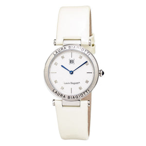 Laura Biagiotti Beige Leather Dress Watch