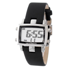 Laura Biagiotti Black Leather Digital Watch