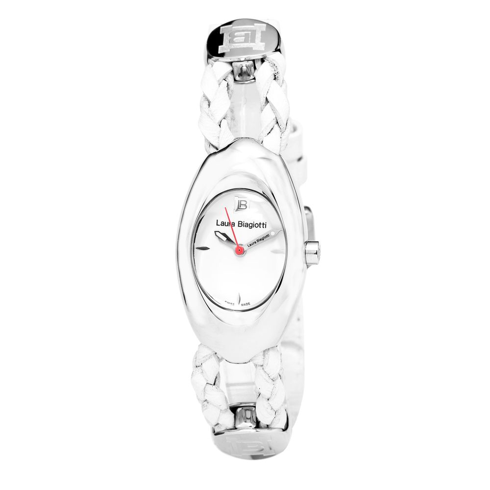 Laura Biagiotti White Leather Dress Watch