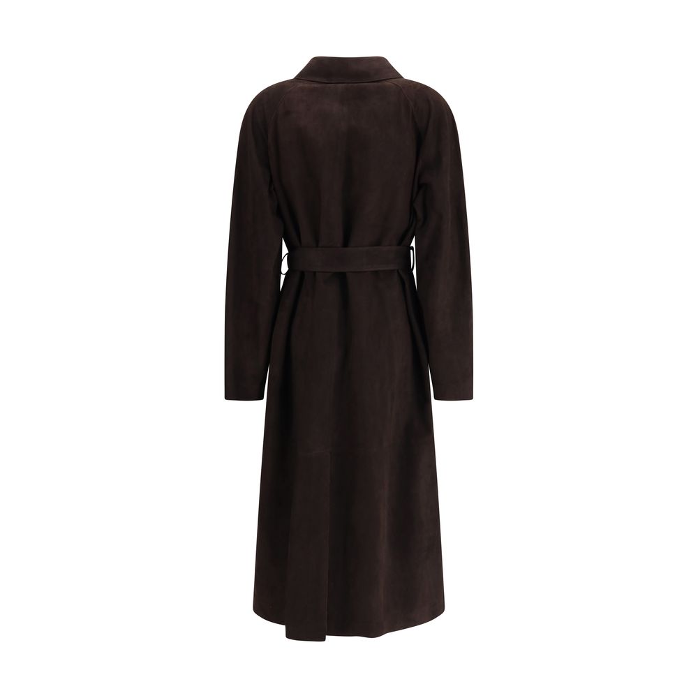 The Row Brown Lamb Leather Coat