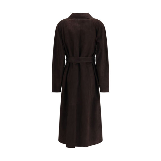 The Row Brown Lamb Leather Coat