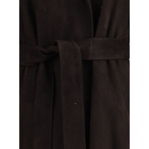 The Row Brown Lamb Leather Coat