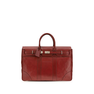 Brunello Cucinelli Bordeaux Calf Leather Bos Taurus Luggage And Travel
