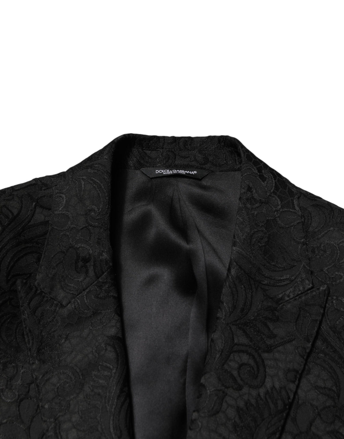Dolce & Gabbana Black Brocade Single Breasted 2 Piece Suit
