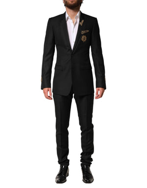 Dolce & Gabbana Black Embellished Single Breasted 2 Pc Suit