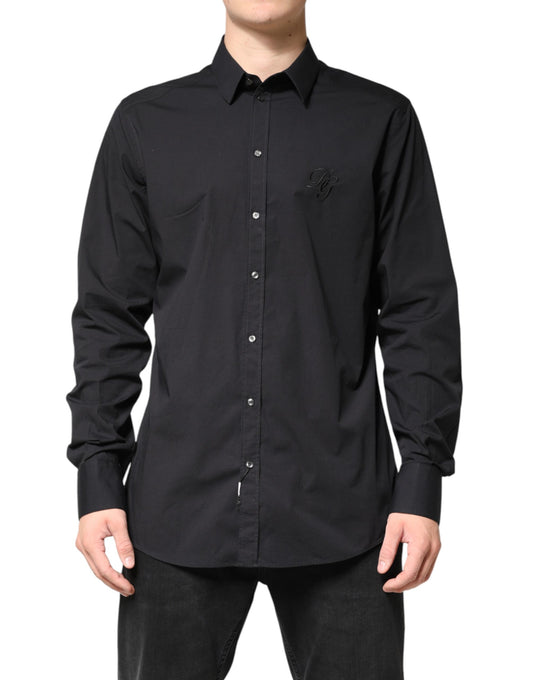 Dolce & Gabbana Black GOLD Cotton Men Dress Formal Shirt