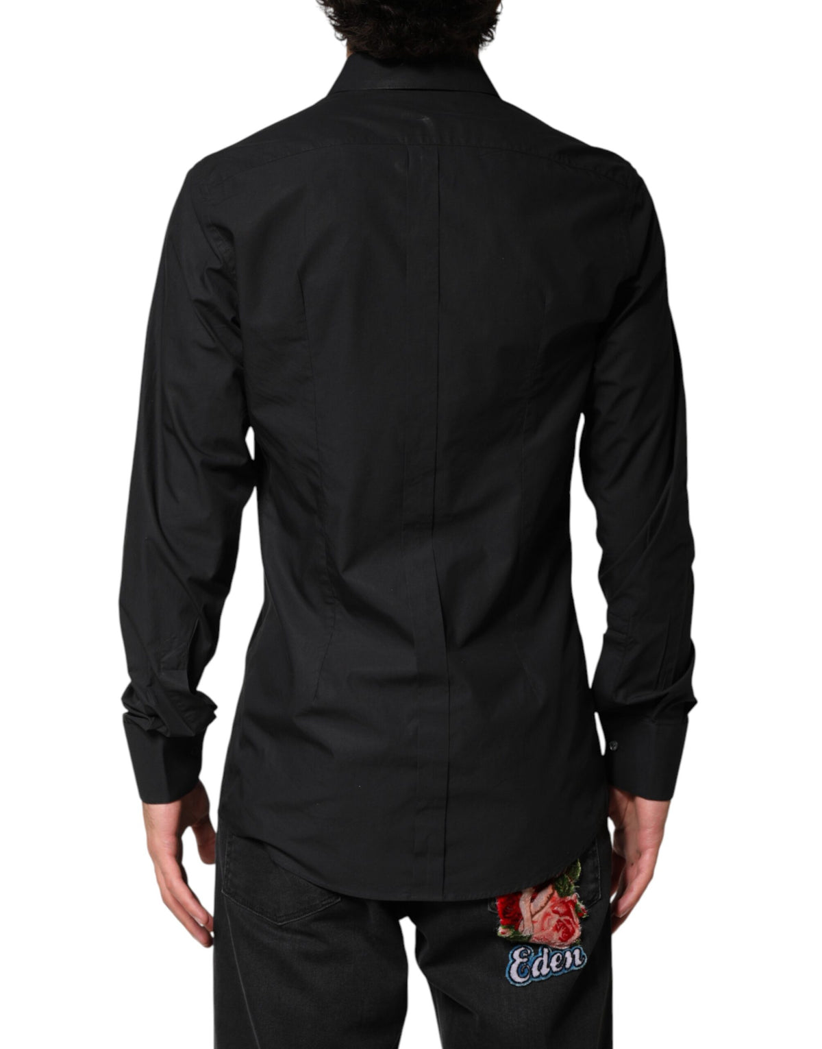 Dolce & Gabbana Black GOLD Cotton Men Dress Formal Shirt