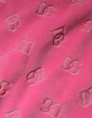 Dolce & Gabbana Pink Logo Monogram Long Sleeve Jumpsuit  Dress