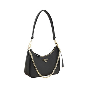 Prada Black Calf Leather Bos Taurus Shoulder Bag