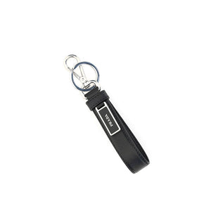 Prada Black Stainless Steel Keychain