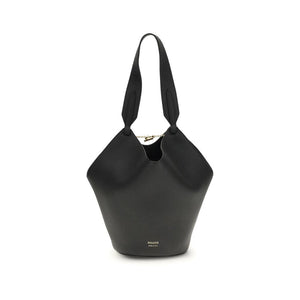 Khaite Black Calf Leather Bos Taurus Shoulder Bag