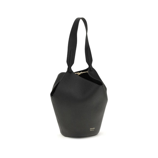 Khaite Black Calf Leather Bos Taurus Shoulder Bag
