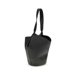 Khaite Black Calf Leather Bos Taurus Shoulder Bag