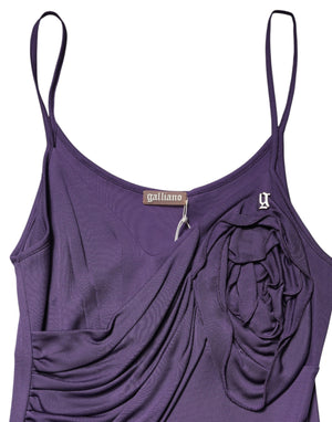 John Galliano Purple Jersey Sheath Coctail Bodycon Pencil Dress