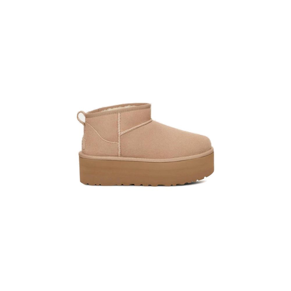 UGG Beige Suede Leather Ankle Boots