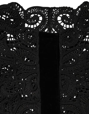 Dolce & Gabbana Black Floral Lace Cropped Coat  Jacket