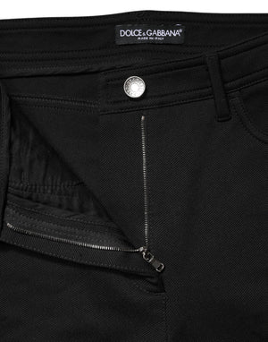 Dolce & Gabbana Black Nylon Stretch Skinny High Waist Pants