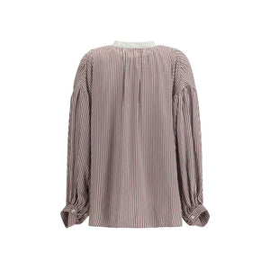 Kristina Ti Bordeaux Viscose Pattern Shirt