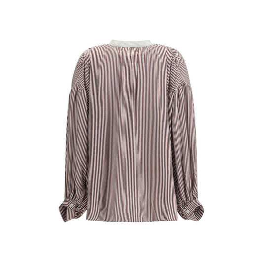 Kristina Ti Bordeaux Viscose Pattern Shirt