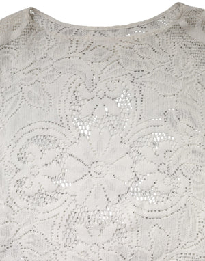Dolce & Gabbana White Embroidery Lace Cotton Blouse Top